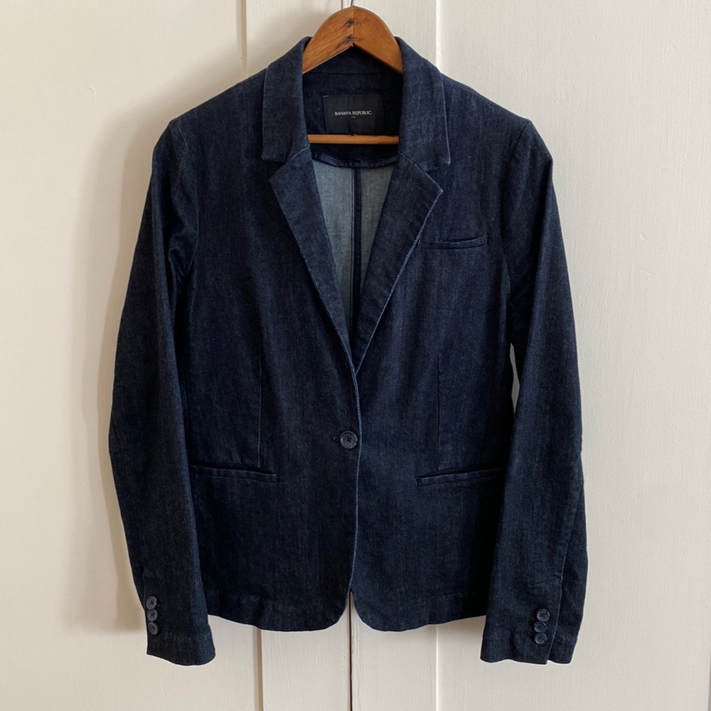 Banana Republic Blue Denim Blazer